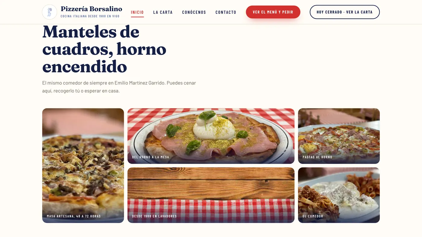 Pizzería Borsalino: La carta, fotografiada plato a plato